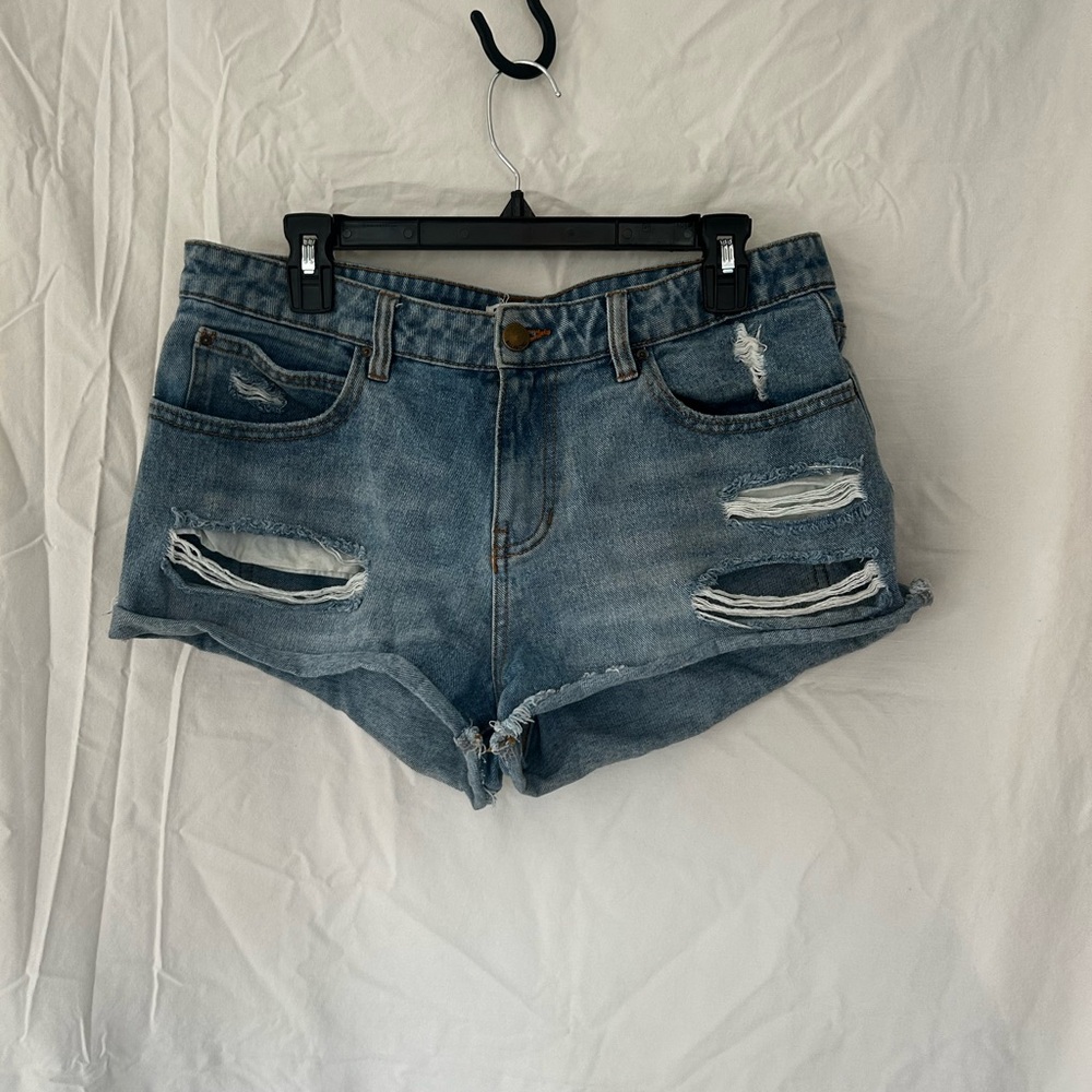 Billabong Blue Distressed Jean Shorts
